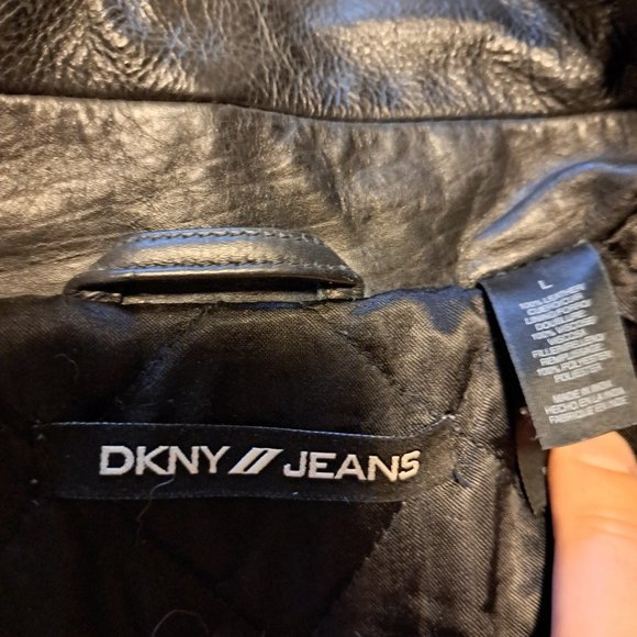 DKNY JEANS Leather Jacket - Picture 3 of 4